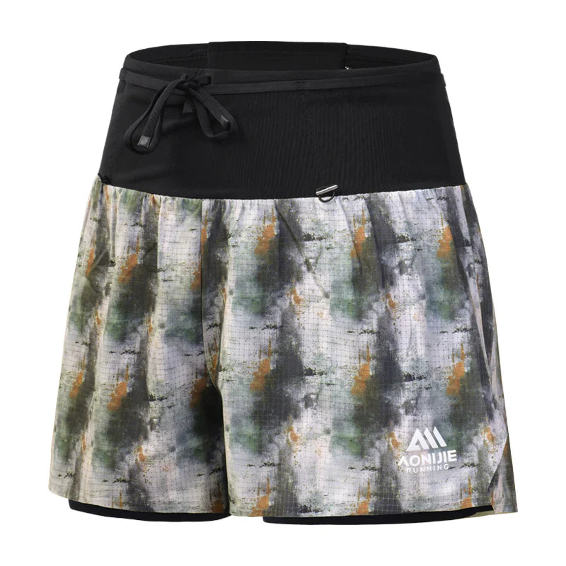 Aonijie Womens 2-n-1 Trail Running Waist Pack Shorts