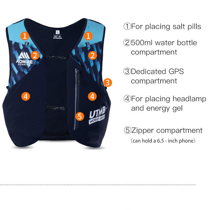 Aonijie Monte Blanc Series 8L Trail Vest w/Flasks