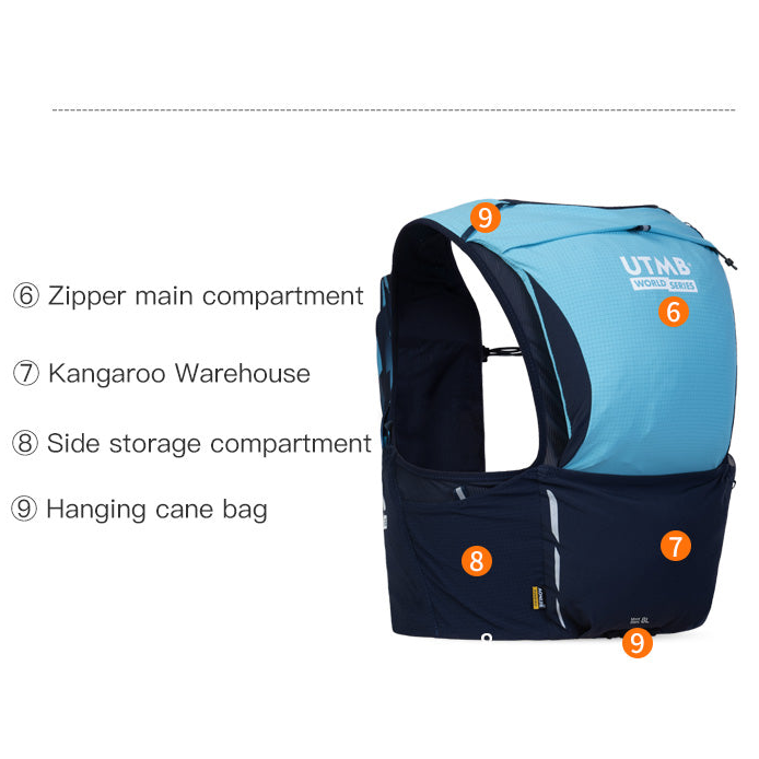 Aonijie Monte Blanc Series 8L Trail Vest w/Flasks