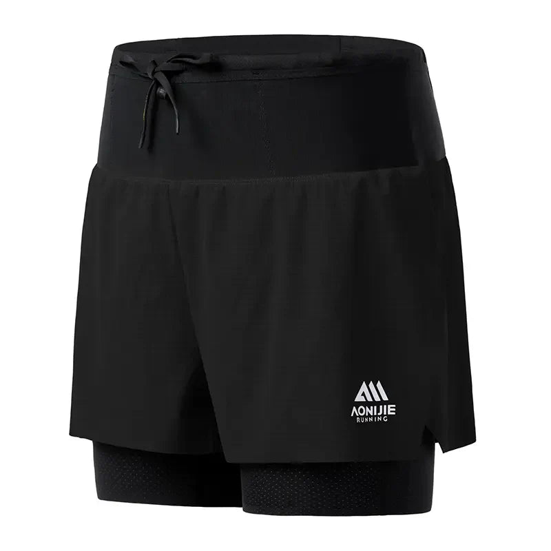 Aonijie Womens 2-n-1 Trail Running Waist Pack Shorts