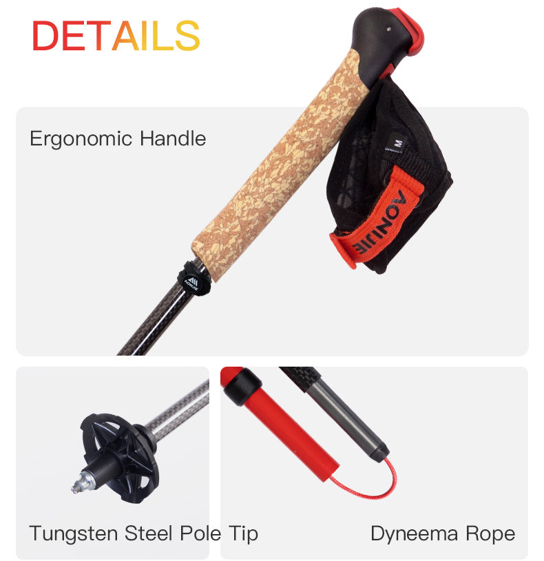 Aonijie Carbon Fiber Gloved Poles - New Model