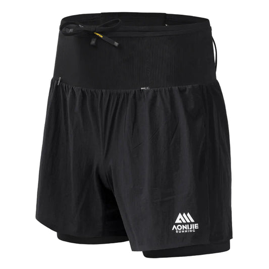 Aonijie Mens 2-n-1 Trail Running Waist Pack Shorts